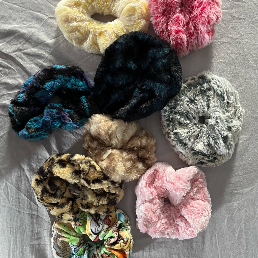 Set of 9 Minky scrunchies